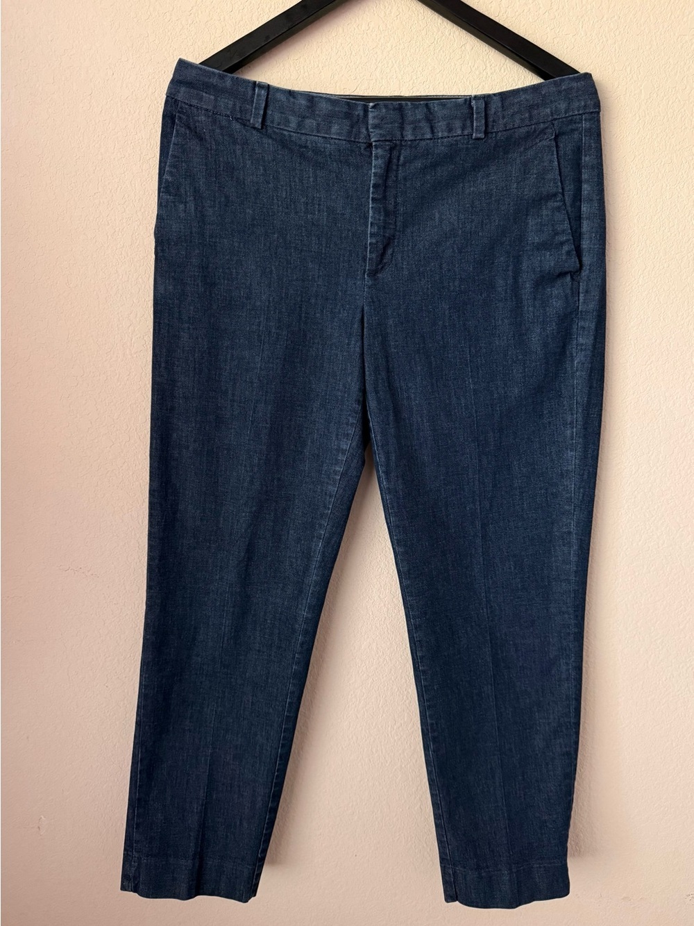Banana Republic Dark Wash Denim Tailored Trousers Slim Ankle Pants Size 29 / 8
